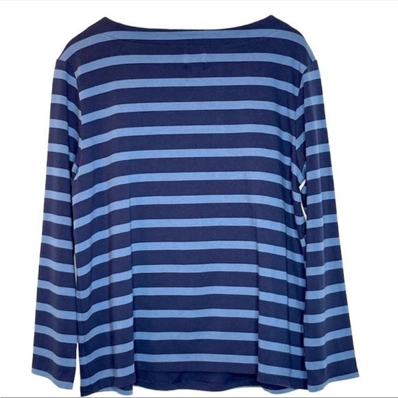 THE NINES BY HATCH Long Sleeve Cotton Boatneck Maternity Blouse Striped, NWT - Picture 5 of 8